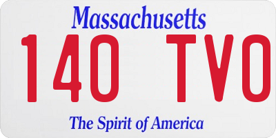 MA license plate 140TV0