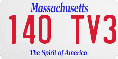 MA license plate 140TV3