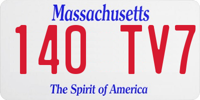 MA license plate 140TV7
