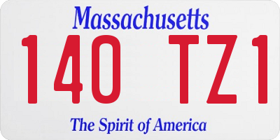 MA license plate 140TZ1