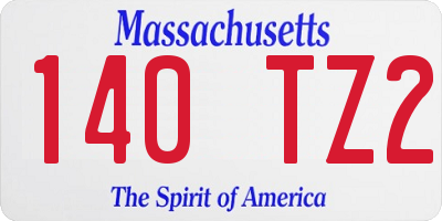 MA license plate 140TZ2