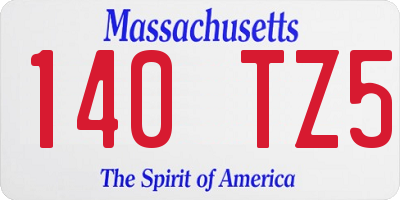 MA license plate 140TZ5