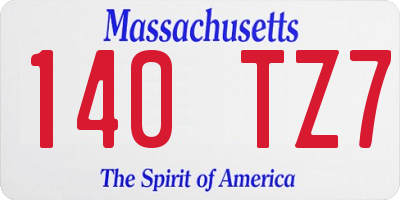 MA license plate 140TZ7