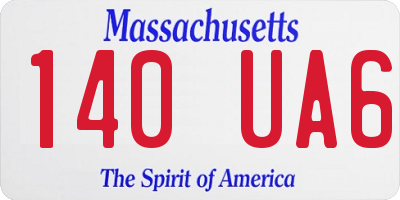 MA license plate 140UA6