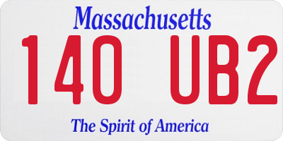 MA license plate 140UB2