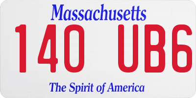 MA license plate 140UB6