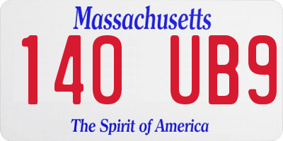 MA license plate 140UB9