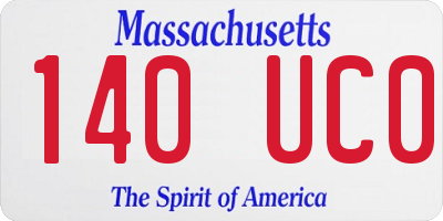 MA license plate 140UC0