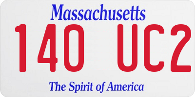 MA license plate 140UC2