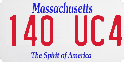 MA license plate 140UC4