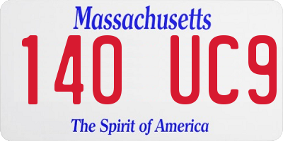 MA license plate 140UC9