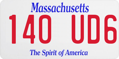 MA license plate 140UD6