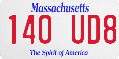 MA license plate 140UD8