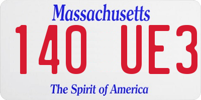MA license plate 140UE3