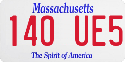 MA license plate 140UE5