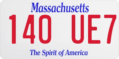 MA license plate 140UE7