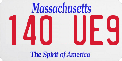 MA license plate 140UE9