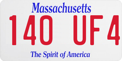 MA license plate 140UF4