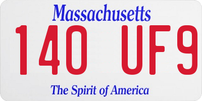 MA license plate 140UF9
