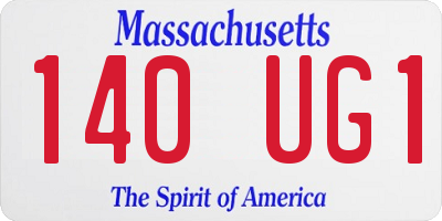 MA license plate 140UG1