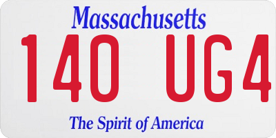 MA license plate 140UG4