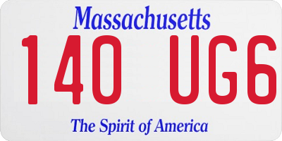 MA license plate 140UG6