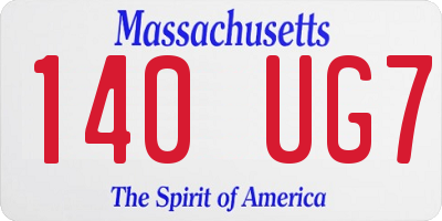 MA license plate 140UG7