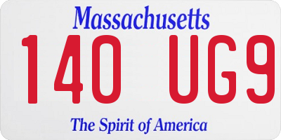 MA license plate 140UG9