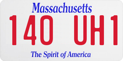 MA license plate 140UH1
