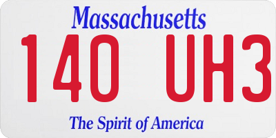 MA license plate 140UH3