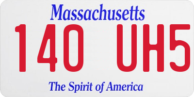 MA license plate 140UH5