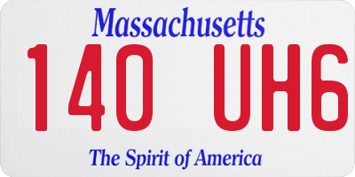 MA license plate 140UH6