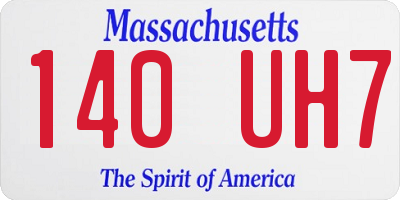 MA license plate 140UH7