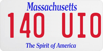 MA license plate 140UI0