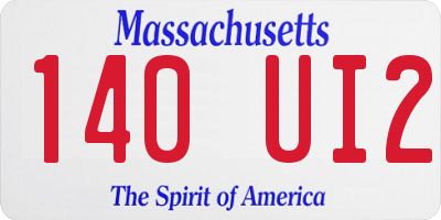 MA license plate 140UI2