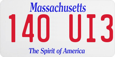 MA license plate 140UI3