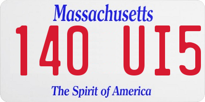 MA license plate 140UI5