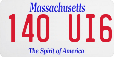 MA license plate 140UI6