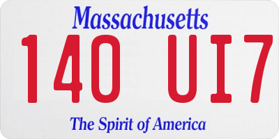 MA license plate 140UI7