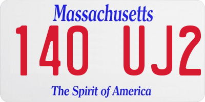 MA license plate 140UJ2