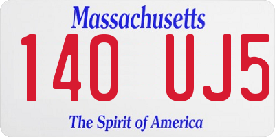 MA license plate 140UJ5