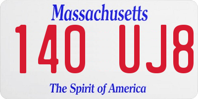 MA license plate 140UJ8