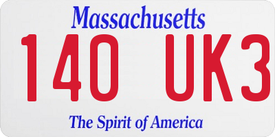 MA license plate 140UK3