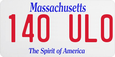 MA license plate 140UL0