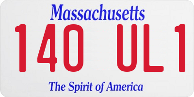 MA license plate 140UL1