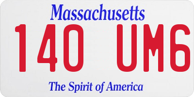 MA license plate 140UM6