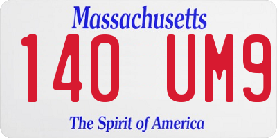 MA license plate 140UM9