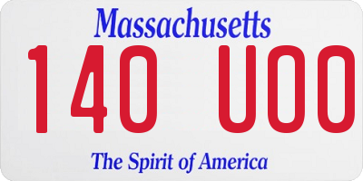 MA license plate 140UO0
