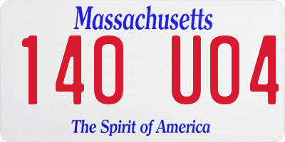 MA license plate 140UO4