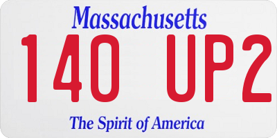 MA license plate 140UP2